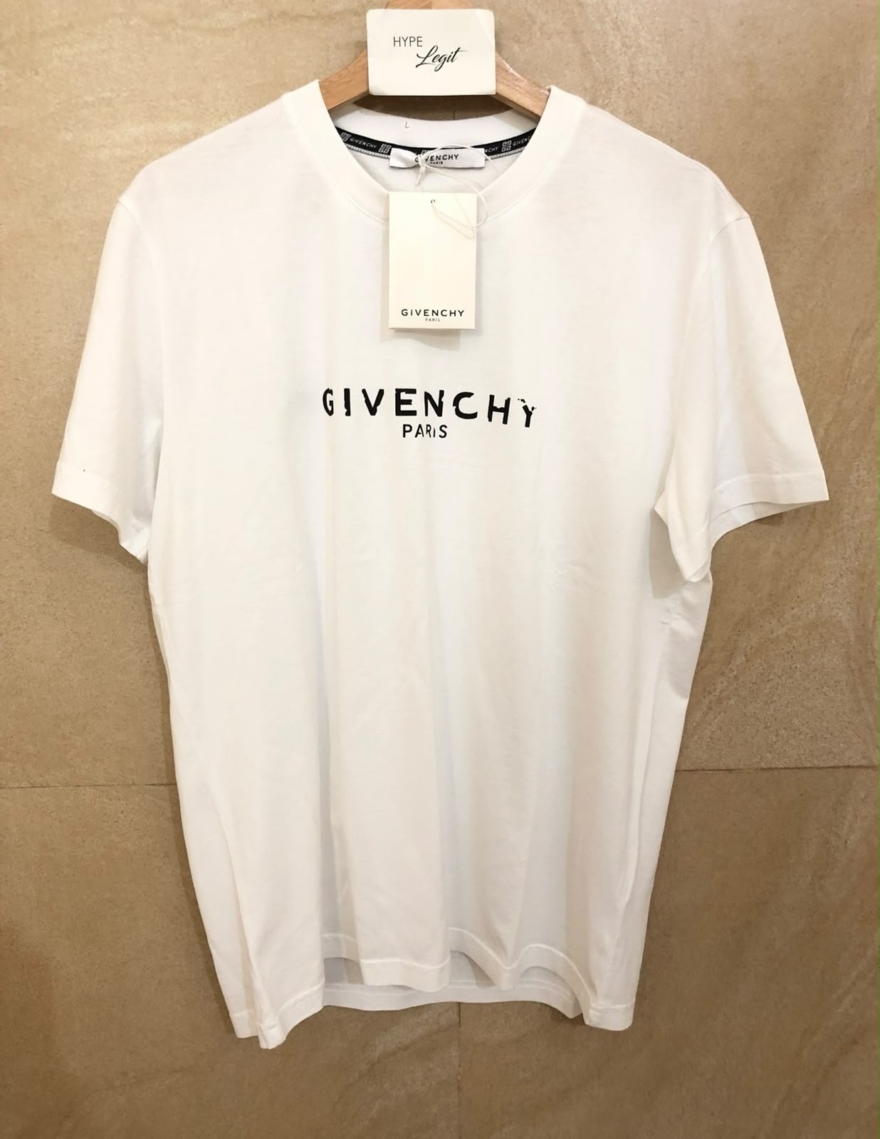GIVENCHY WHITE CRACKED LOGO TEE